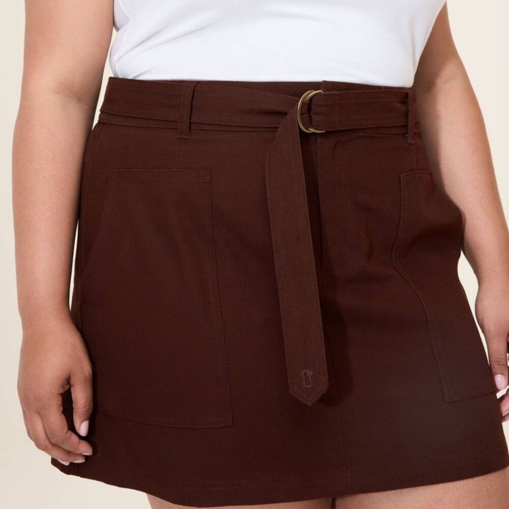 Open Box - Woolrich - Women's Belted Mini A-Line Skirt - Woolrich Brown  Brown - Picture 4 of 4